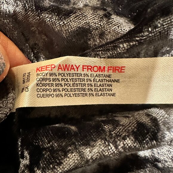 Free People Gray Velvet Don't you Wish Bodysuit - Size XS - Picture 4 of 4